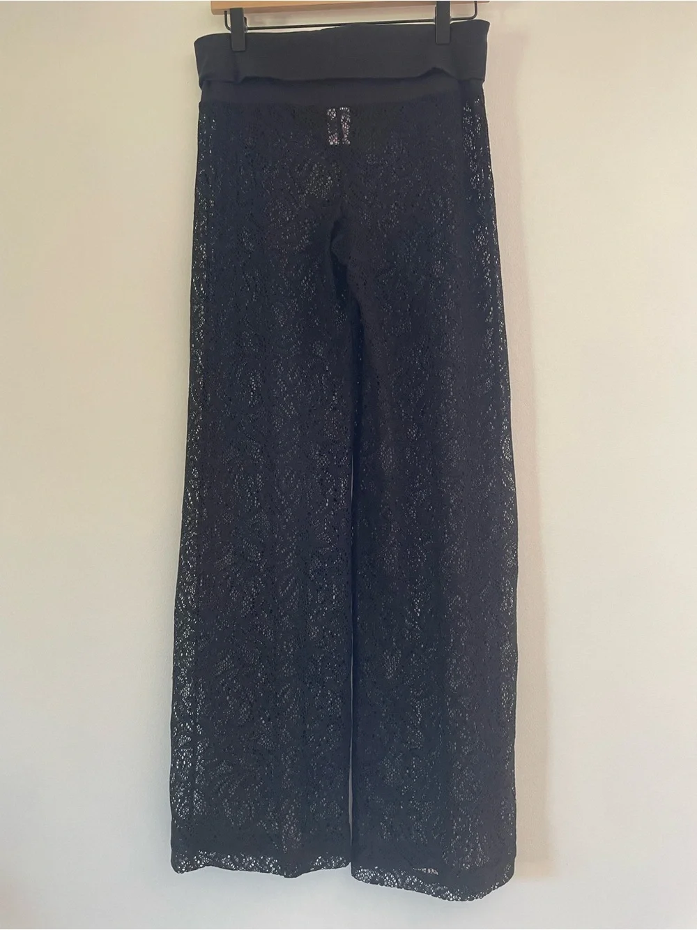 NEW Lace Wide-Leg Pants Swim Cover Black Women’s Medium